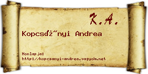 Kopcsányi Andrea névjegykártya