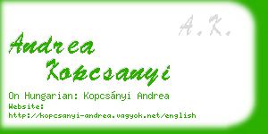 andrea kopcsanyi business card